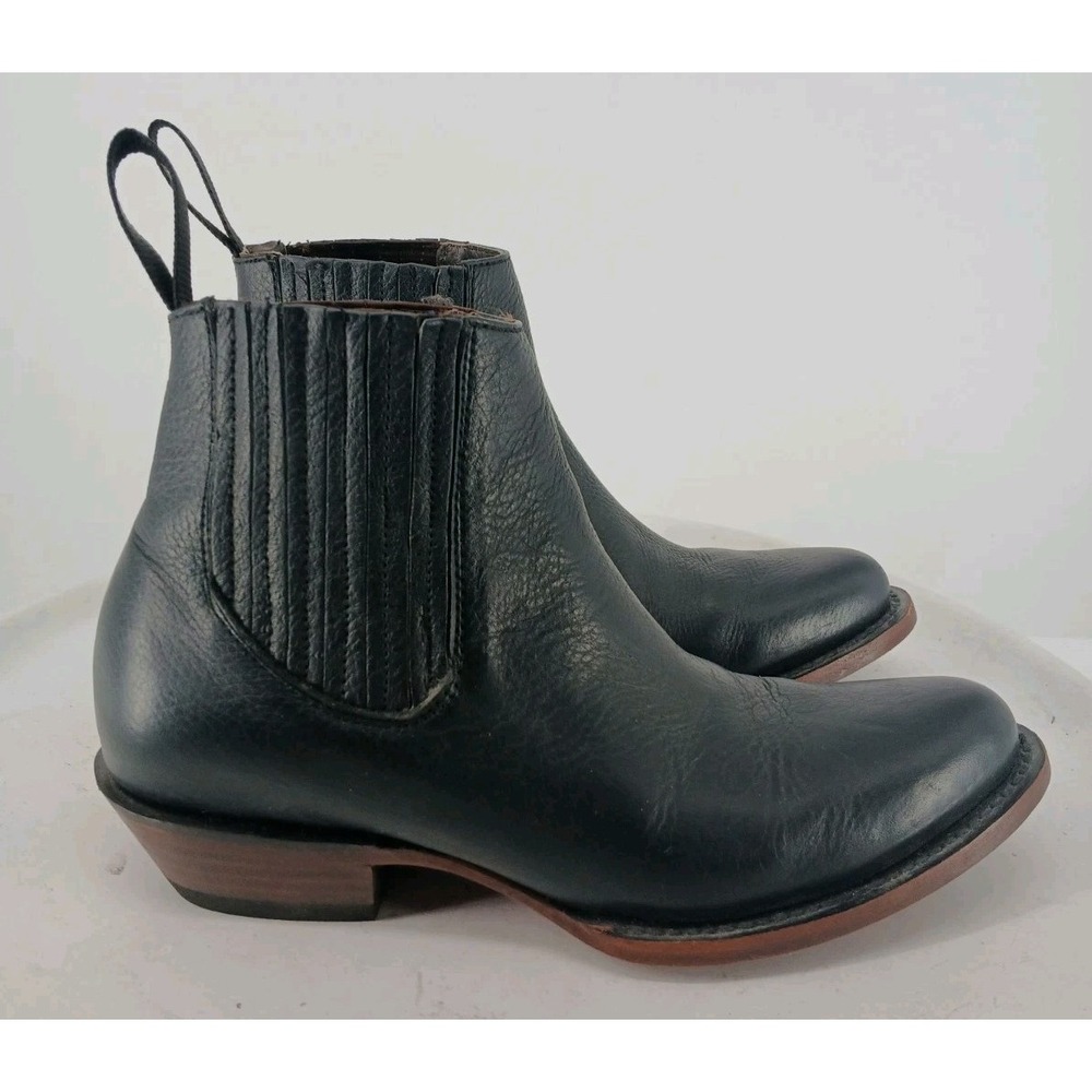 JB Dillon Womens 8 B Black Leather Ankle Boots Cowboy Western D117